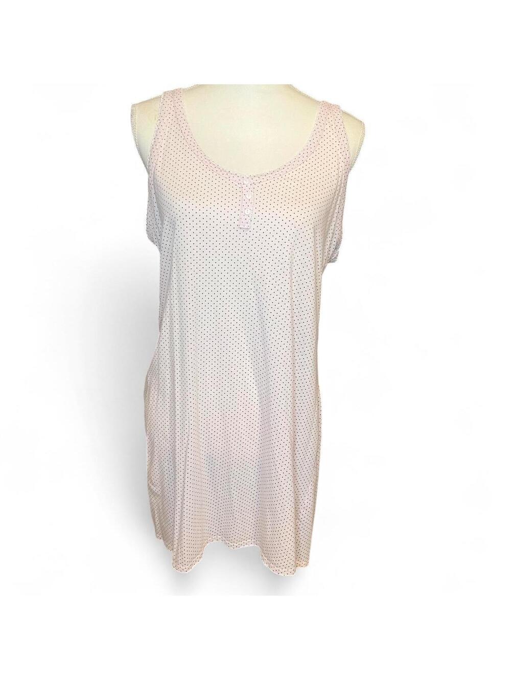 Vintage Y2K Pink and White Polka Dot Nightgown cottagecore